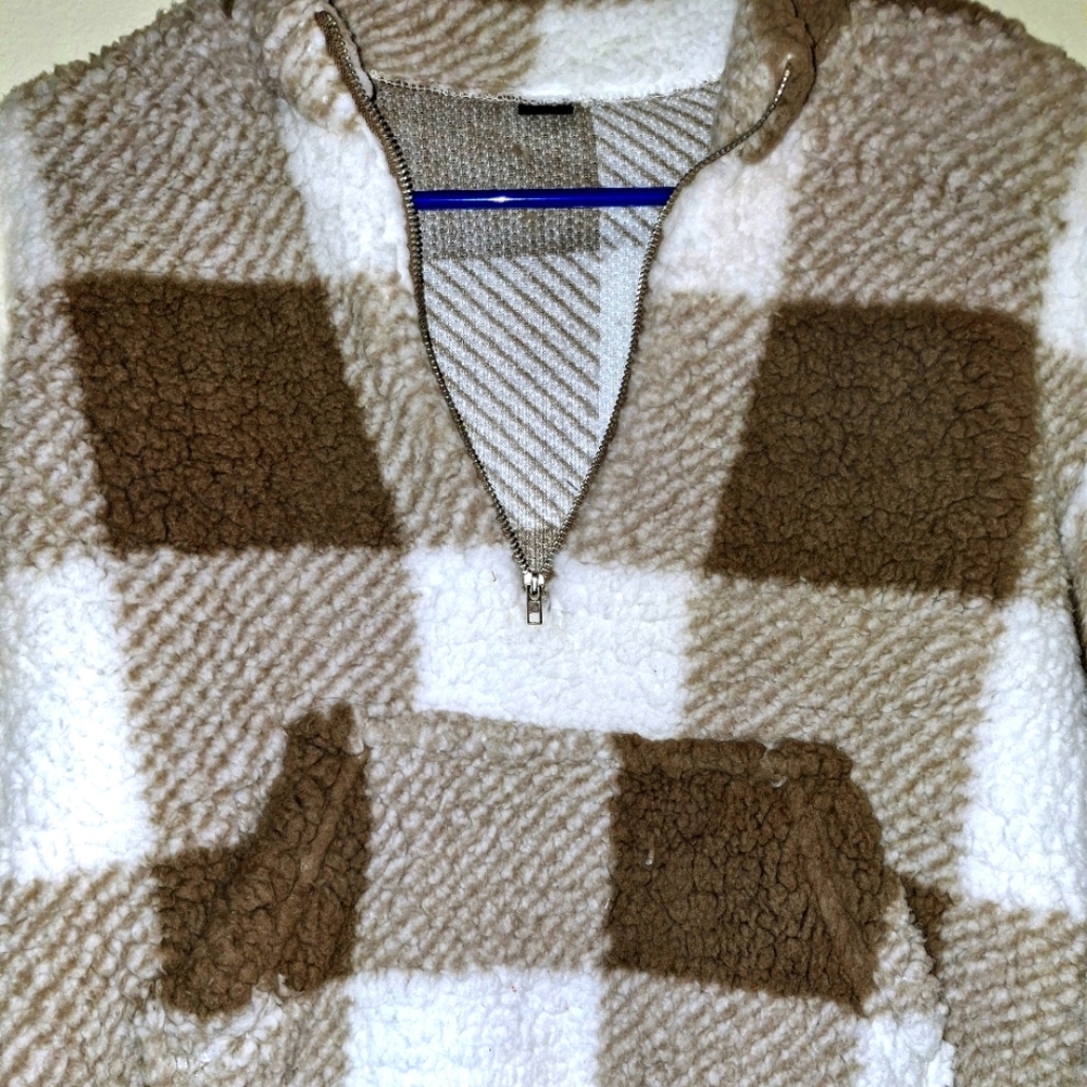 TEDDY JACKET!!PLAID, CROPPED JACKET,